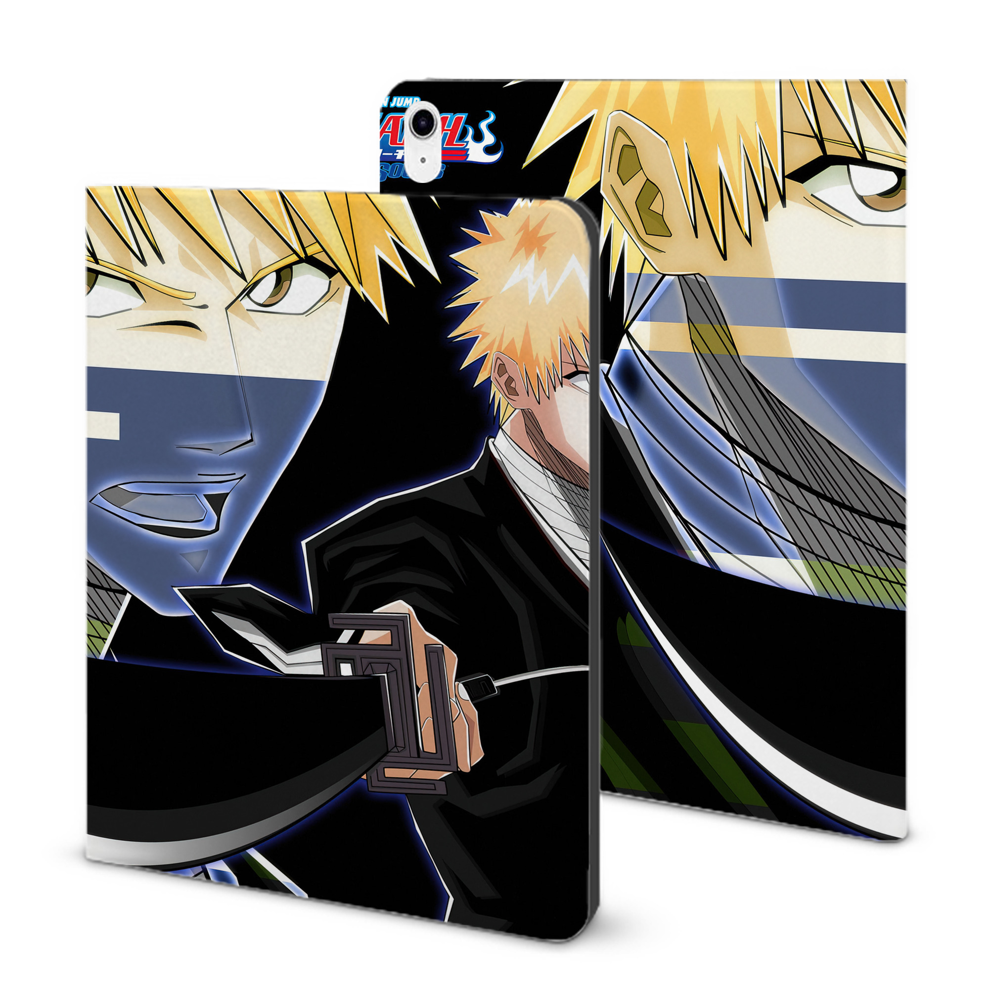 （画像用） ブリーチ BLEACH IPad ケース ブック型 PUレザー TPU 耐衝撃 軽量 薄型 ペン収納なし 全面保護 IPad 各モデル対応